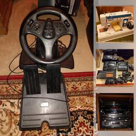 MaxSold Auction: This online auction features electronics, vintage electronics, guitar hero, Sega games, toys, speakers, sewing machine and much more