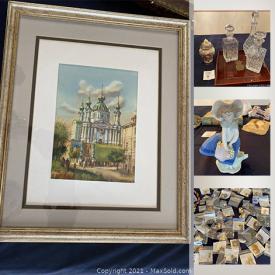 MaxSold Auction: This online auction features antique stained glass windows, NASA memorabilia, antique wall clock, crystal decanters, lawnmower, Peugeot bicycle, foreign currency, costume jewelry, fishing rod & reels U.S. Naval Academy collection and much more!