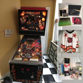 MaxSold Auction: This online auction features Pinball machine, kitchen aid mixer, Hockey collectibles, tribal mask, coins, sports memorabilia, coins, Stamps, Blue Jay collection, mixing equipment, video game gear, jewelry and much more!