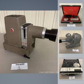 MaxSold Auction: This online auction features cameras & camera equipment including vintage cameras, land cameras, slide projectors, movie cameras, film projectors, Opaque projector and much more!