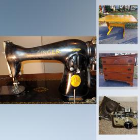 MaxSold Auction: This online auction features pine trestle table, Sony television, board games, craft supplies, animatronic animals, cameras, electric lawnmower, gardening tools, cross country skis, power tools, camping tents, NIB chain saw and much more!