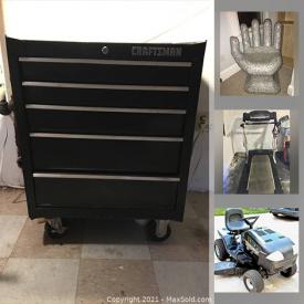 MaxSold Auction: This online auction features craft & office supplies, kid's toys & books, small kitchen appliances, Lenox pieces, tools, golf clubs, area rug, dehumidifier, mini-fridge, mountain bike, Treadmill, lawn tractor, patio furniture and much more!