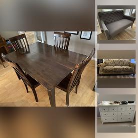 MaxSold Auction: This online auction features  55” LG TV, crystal ware, wedding dress, furniture such as king-size bed frame, settee, coffee table with storage, walnut dining table, and chest of drawers, leather briefcase, Moulinex food processor and much more!