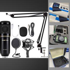 MaxSold Auction: This online auction features many electronics to include new in box, Dyson Cyclone Motorhead, Android phone, Led smoke machine, Graphic Pen tablet, WebCam, body cam, headphones, earbuds, wood-burning station, leveling laser and much more.