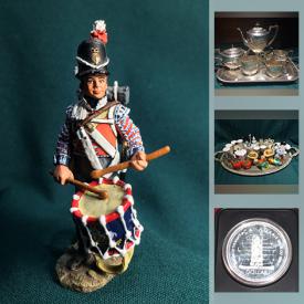 MaxSold Auction: This online auction features Coronation China, silver plate champagne, pewter, salt & pepper shakers, Bone China thimbles, art pottery, cookie jar, costume jewelry, antique floor grates, teacups, antique bean slicers, play table and much more.