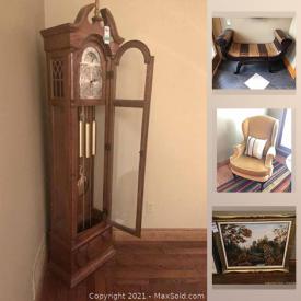 MaxSold Auction: This online auction features jewelry cabinet, elephant sculptures, Grandfather clock, Bose speakers, Rattan furniture, vintage buffalo scale and much more!