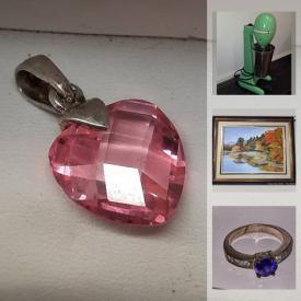 MaxSold Auction: This online auction features costume jewelry, silver solid ingot, sterling silver jewelry, Turquoise jewelry, soapstone carving, coins, carnival glass, art pottery, antique carbonation bottle, Hida Artist numbered print, banknotes and much more!