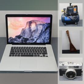 MaxSold Auction: This online auction features Northern ukulele, drone, cameras, store display cabinets, Macbook pro, Ipad mini, video games, power tools, comics, LPs and much more!