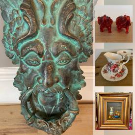 MaxSold Auction: This online auction features antique oil on board paintings, antique watercolors, antique charcoal painting, Royal Albert centennial rose dishes, antique advertising Ephemera, Chinese planters, vintage art Nouveau ceiling lights, antique books and much more!