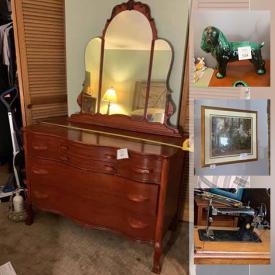 MaxSold Auction: This online auction features Brass furnishings, Pink depression glass, crystal glassware, blue mountain pottery, Teak wall unit, antique kitchen tools, Cricut, antique safe, a wheelchair, antique trunk, Treadmill, stained glass art, handcrafted wood sleighs and much more!