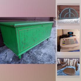 MaxSold Auction: This online auction features cedar chest, clothing racks, Asian room divider, invisible dog fence, vintage hand planers, cash register, toner cartridges and much more!