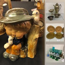 MaxSold Auction: This online auction features collectibles such as silver plate, fine bone china and crystal ware, brassware, gas lamps, glassware, kitchenware, home decor, international decor, serve ware, pottery and much more!