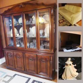 MaxSold Auction: This online auction features leather couch, framed art, TV, Bronze bust, German beer steins, Royal Worchester figurines, vintage Ox harness and much more!