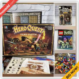 MaxSold Auction: This online auction features vintage and collectibles toys, action figures, plush dolls and more. Including a Vintage Star Wars 1977 Carded Darth Vader Action Figure, Indiana Jones, Bionic Woman, Wayne Gretzky and James Bond dolls. Lego Monster Fighters set and other LEGO sets. Funko Toys, Vintage and collectible board games, including HEROQUEST. Teddy Bears and other plush figures, Princess Diana TY Beanie Baby and others. McDonald's Happy Meal Toys, PEZ Dispensers, Disney characters and much more.