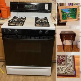 MaxSold Auction: This online auction area rugs, framed wall art, children’s books, refrigerator, stove, small kitchen appliances, printers, office supplies, heaters, TV, jewelry, electric stove, stainless steel cooler, dryer, pedestal sink and much more!