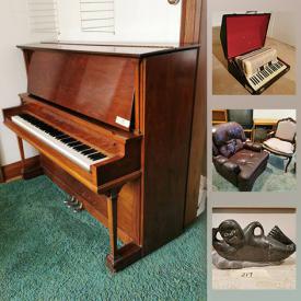 MaxSold Auction: This online auction features MCM Teak furniture, furs, vintage clothing, small kitchen appliances, yard tools, TV, sewing machine, Hohner accordion, children's books, teacups, pet supplies, Inuit sculpture, jewelry, upright piano and much more!