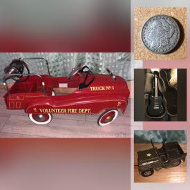 MaxSold Auction: This online auction features vintage pedal car, vintage toys, electric lawnmower, Blu-Ray movies, Morgan silver dollars, vintage lighters, cameras, guitar and much more!