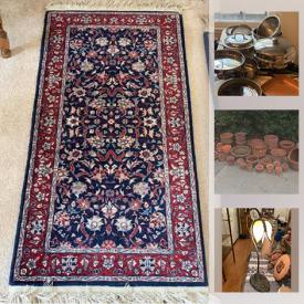 MaxSold Auction: This online auction features framed artwork, leather apparel, wood carvings, antique toy, antique pottery, yard art, toy player piano, antique furniture, trunk, antique Armoire, Karastan rugs, exercise equipment, Western boots, willow ware and much more!
