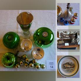 MaxSold Auction: This online auction features antique table, trunks, drafting table, desk lamp, art, Mercury glass, vintage Christmas, gardening and more.