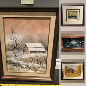 MaxSold Auction: This online auction features a limited edition print by Tom Thompson, watercolor by Rose Robertson, painting by Hopkins, Carrie Weiss, print by Ross Buckland, watercolor painting by Chen Zhongwen, acrylic painting by Helen Cranston, print by Henry John Simpkins, framed posters, frames and much more!