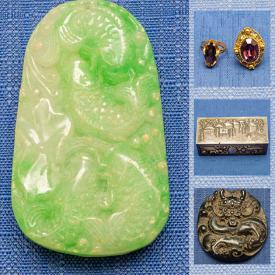 MaxSold Auction: This online auction features Jade jewelry, sterling silver jewelry, board games, art pottery, semi-precious stones, comic books, vintage books and much more!