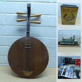 MaxSold Auction: This online auction features men's suits, precious moments plates, board games, large model ship, musical instruments, jewelry and much more!