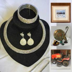 MaxSold Auction: This online auction features Vintage Jewelry, Guitar, Riding Mower, Power Tools, Small Kitchen Appliances, Framed Artwork, Blue Mountain Pottery, Wetsuit, LCD TV, Collectible Teacups and much more!