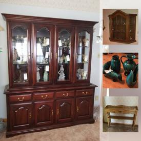 MaxSold Auction: This online auction features furniture such as a cabinet, deacons bench, loveseat, tea cart, table, chairs, china cabinet, rocking chair, buffet, entertainment center, and more, collector plates, DVDs, flatware, decor, jewelry chest, teacups, glassware, Boyds bears, stuffed animals. mirrors statues, vases, crystal, small kitchen appliances, Partylite, linens, Blue Mountain pottery, drum set, trinket box, dolls, dishware and much more!