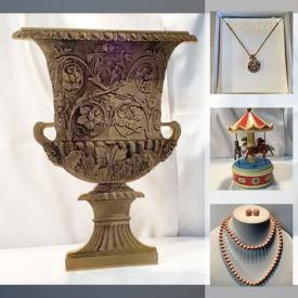 MaxSold Auction: This online auction features jewelry, jewelry boxes, Swarovski figurines, Swarovski jewelry, pod cameras, perfumes, wallets, clocks, board games, dollhouses, lamps and much more.