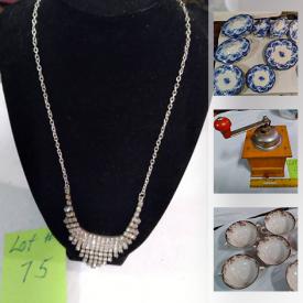 MaxSold Auction: This online auction features costume jewelry pendants, brooches, necklaces, wristwatches, jewelry making supplies, vintage books, vintage kitchen, knives and much more.