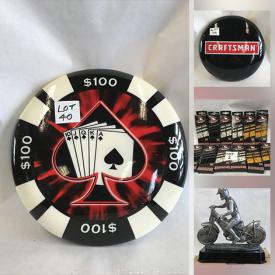 MaxSold Auction: This online auction features classic TV collectibles, wireless headphones, tin signs, new bar stool cushions, NIB vanity light fixtures, NIB wiper blades, new belts & sneakers and much more!