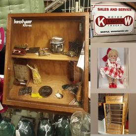 MaxSold Auction: This online auction features crystal ware, collector dolls, furniture such as vintage rocker, antique desk, and telephone chair, dishware, antique hand tools and much more!