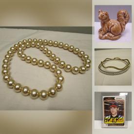 MaxSold Auction: This online auction features jewelry, baseball trading cards, Hockey trading cards, movie photos, comics, wall decor, vintage postcards, Wade figurines, Red Rose figurine collectibles, blow glass and much more.