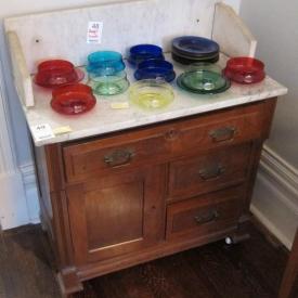 MaxSold Auction: Features Singer sewing machine, Victorian furniture, Susie Cooper, Victorian Mahogany dresser, Stephen Brathwaite leaded glass, filling cabinet, lithograph, fireplace lot, lamps, china , mirror, art and many more!