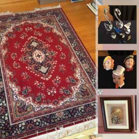 MaxSold Auction: This online auction features vintage tea set, antique postcards, fishing lures, decorative plates, watches, miniature figurines, office supplies, area rugs, chalkware head figures, decorative plates, dolls and much more!