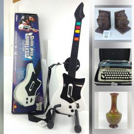 MaxSold Auction: This online auction features Mikasa dishware, prints, easel, typewriter, games, books, vintage comics, pedestal cake stand, electronics, chalet glass, games, metal drafting set, toys, lettering set, material and much more!