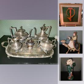 MaxSold Auction: This online auction features antique German tea set, Ebony treasures, cast iron door stops, Chromolithograph engravings and much more!