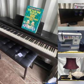 MaxSold Auction: This online auction features Power, Hand & Garden Tools, Digital Piano, Patio Furniture, TV, Pet Supplies, Electric Fireplaces, Small Kitchen Appliances, Office Supplies, Inspirational Signs, Sewing Machine, Fashion Jewelry, Binoculars, Mini Drone, Camping Gear and much more!