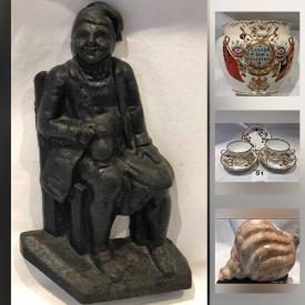 MaxSold Auction: This online auction features antique clock, Wedgwood biscuit jar, Fenton cranberry, carnival glass, Cloisonne vase, San Gimignano plates, Majolica pitcher, Wedgwood lighters and much more!