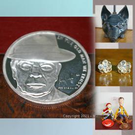 MaxSold Auction: This online auction features cast iron door stops, teapots, toys, Swarovski, coins, currency, tins, furniture, jewelry and much more.