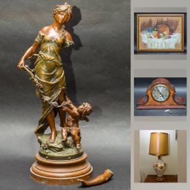 MaxSold Auction: This online auction features art deco table lamp, sterling silver jewelry, Wedgwood, Lladro figurines, Belleek vases, costume jewelry, Willo Booths China, binoculars, tools, Flatscreen TV, leather jacket, mink stole and much more!