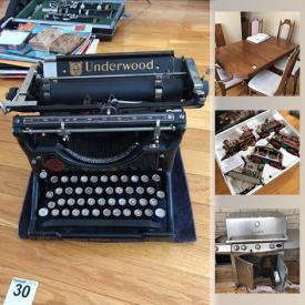 MaxSold Auction: This online auction features Cedar lined trunk, model ship, room divider, shop vacuum, beverage fridge, clarinet, small kitchen appliances, vintage typewriters, sports equipment, electronics, golf gear, BBQ, Gazebo and much more!