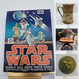 MaxSold Auction: This online auction features Star Trek collectibles, Star Wars collectibles, stereo cards, vintage board games, WWII Memorabilia, antique door hinges, Wooden Bongo drums and much more!