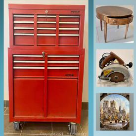 MaxSold Auction: This online auction features cube chandelier, computer gear, sewing machine, power & hand tools, small kitchen appliances, collector Plates, golf clubs, cross country skis, bicycle, ceiling light fixtures, rolling tool chest, sports cards, Replica rings and much more!