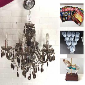 MaxSold Auction: This online auction features chandeliers, wall art, bongo drums, Rollei P 350 A Autofocus slide projector, wine glasses, figurines, water filter, bowling shoes, book sets, vinyl records, jewlery, prints and much more.