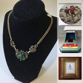 MaxSold Auction: This online auction features jewelry, artworks, furniture, antiques, decors, silverware, Limoges, Violin, Spode's Billingsley Rose, paper bills,  Wedgwood, Hummels, Royal Doulton figurine, glassware, cup and saucers, cast iron,  candlesticks, collectible coins, plates and steins, vase, books and much more.