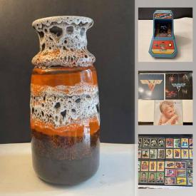 MaxSold Auction: This online auction features carving sets, pyrex bowl, depression glass, cranberry glass, retro clocks, sports cards, art pottery, tabletop arcade games, Inuit prints, costume jewelry, Tetley tea figurines and much more!