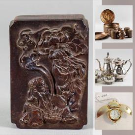 MaxSold Auction: This online auction features artworks, collectibles, Jose Tartabull 1938- Cuban baseball ball, Limoges dinnerware set, plaque, Royal Douldon figurines, silver and copperware and much more.