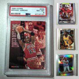 MaxSold Auction: This online auction features rookie cards such as Kobe Bryant, Bo Jackson, Kevin Garnett, and Paul Coffey, band t-shirts, windbreakers and much more!