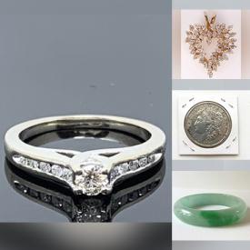 MaxSold Auction: This online auction features Diamond Engagement Ring, Diamond Heart Pendant, Jade Bangles, Vintage Carved Jade Necklace, Vintage Amethyst Bracelet, Coins, Vintage Copper, Asian Warrior Statue, Art Glass, Vintage Barbie Kitchen and much more!